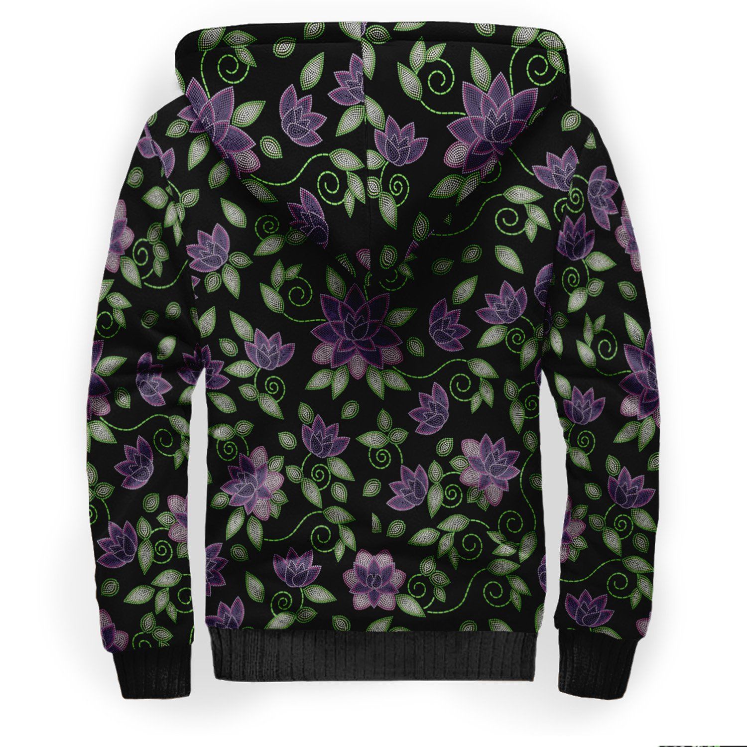 Purple Beaded Rose Sherpa Hoodie hoodie Herman