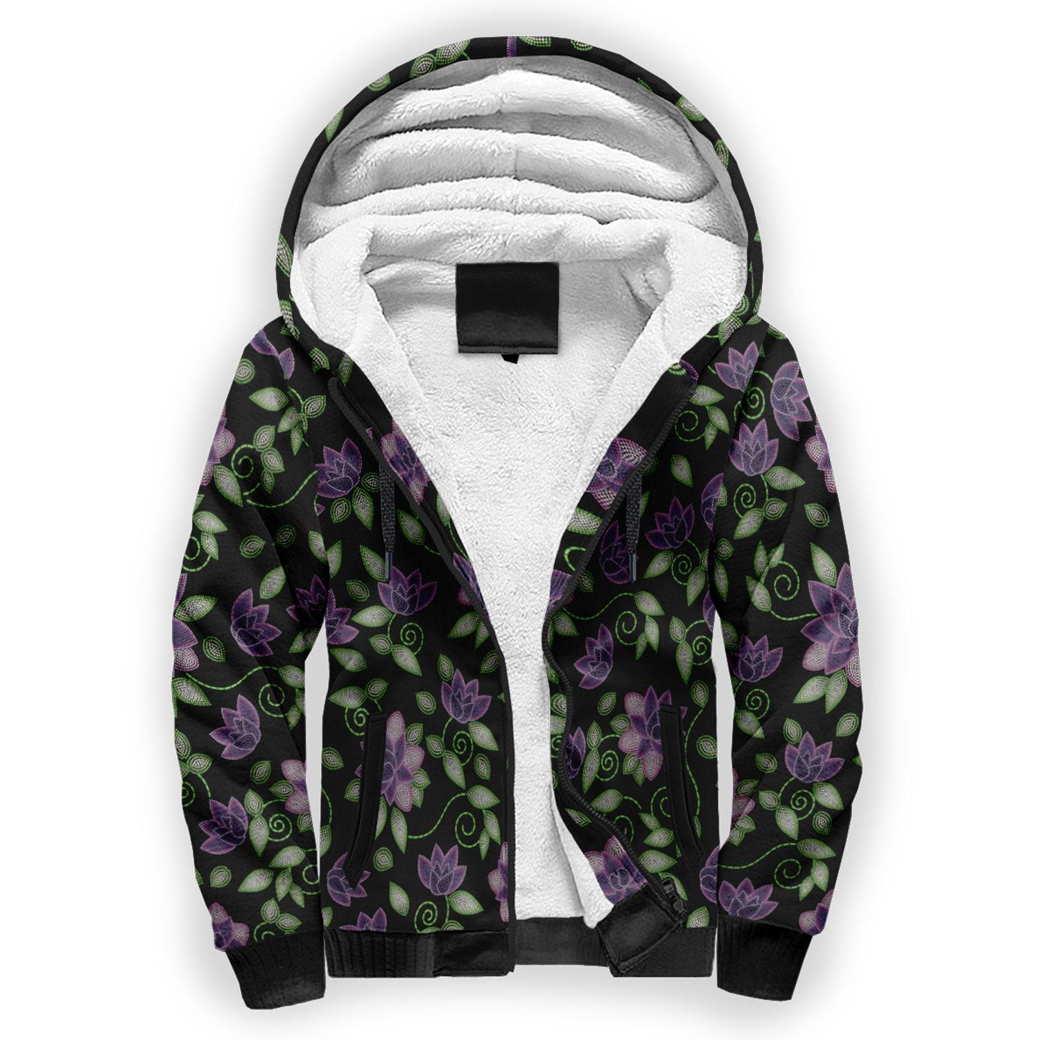 Purple Beaded Rose Sherpa Hoodie hoodie Herman