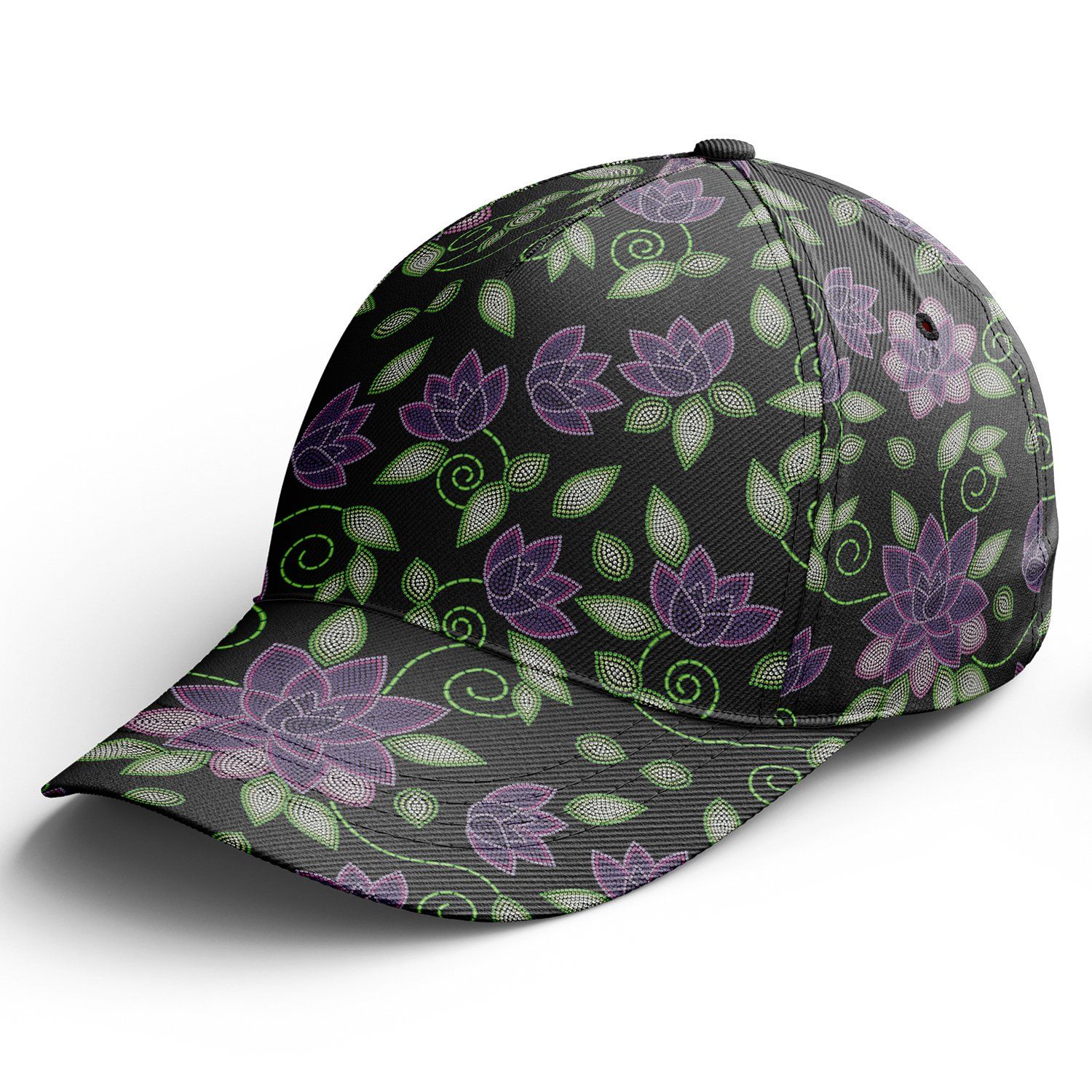 Purple Beaded Rose Snapback Hat hat Herman