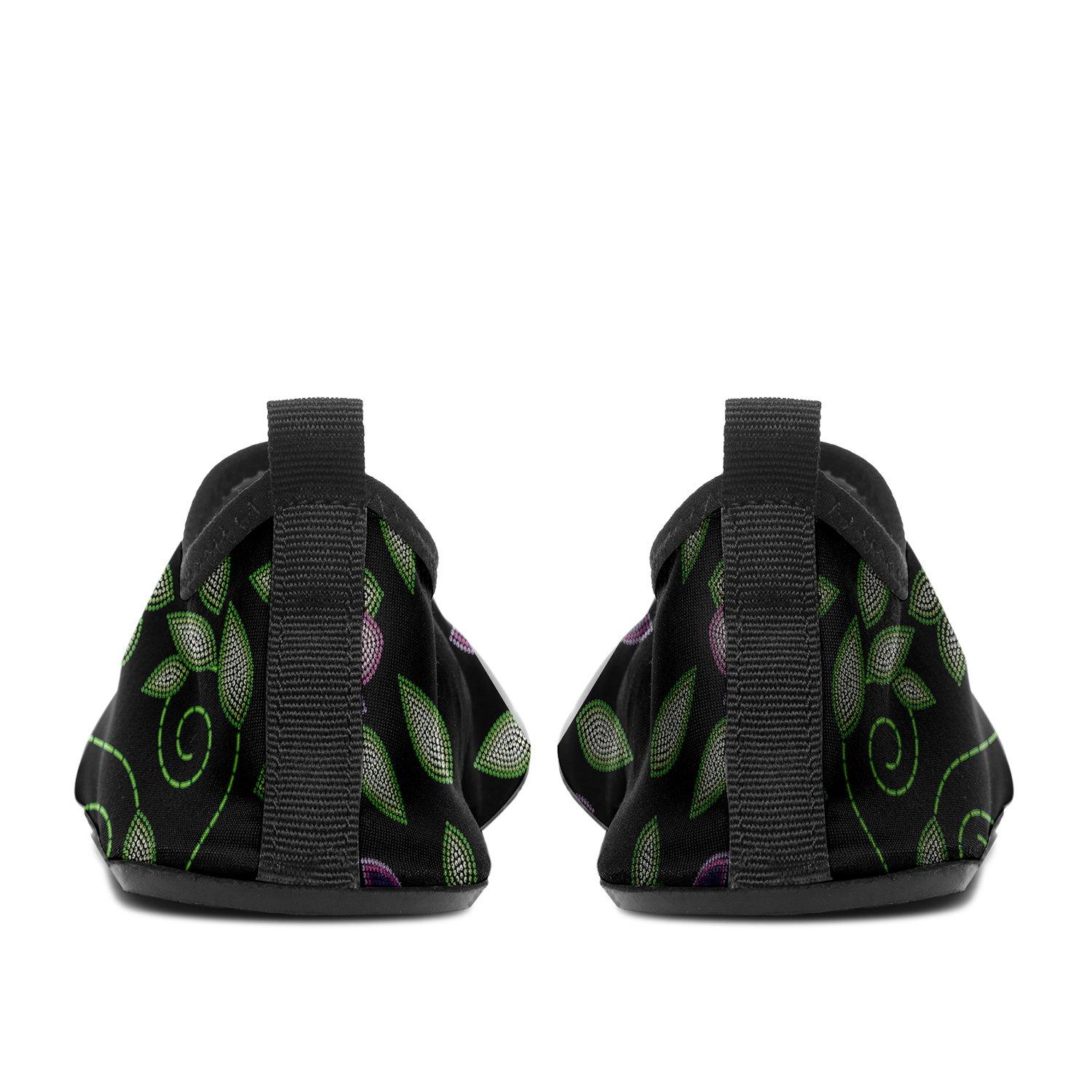 Purple Beaded Rose Sockamoccs Slip On Shoes Herman