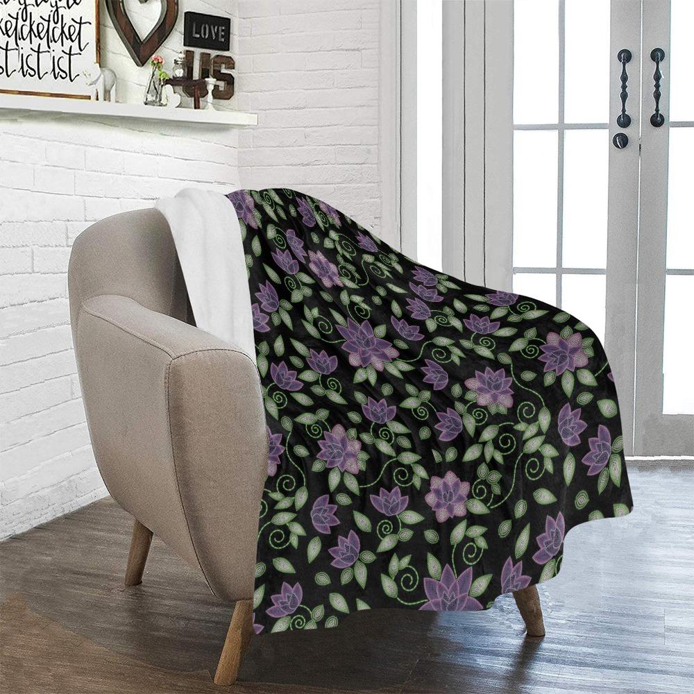 Purple Beaded Rose Ultra-Soft Micro Fleece Blanket 40"x50" Ultra-Soft Blanket 40''x50'' e-joyer