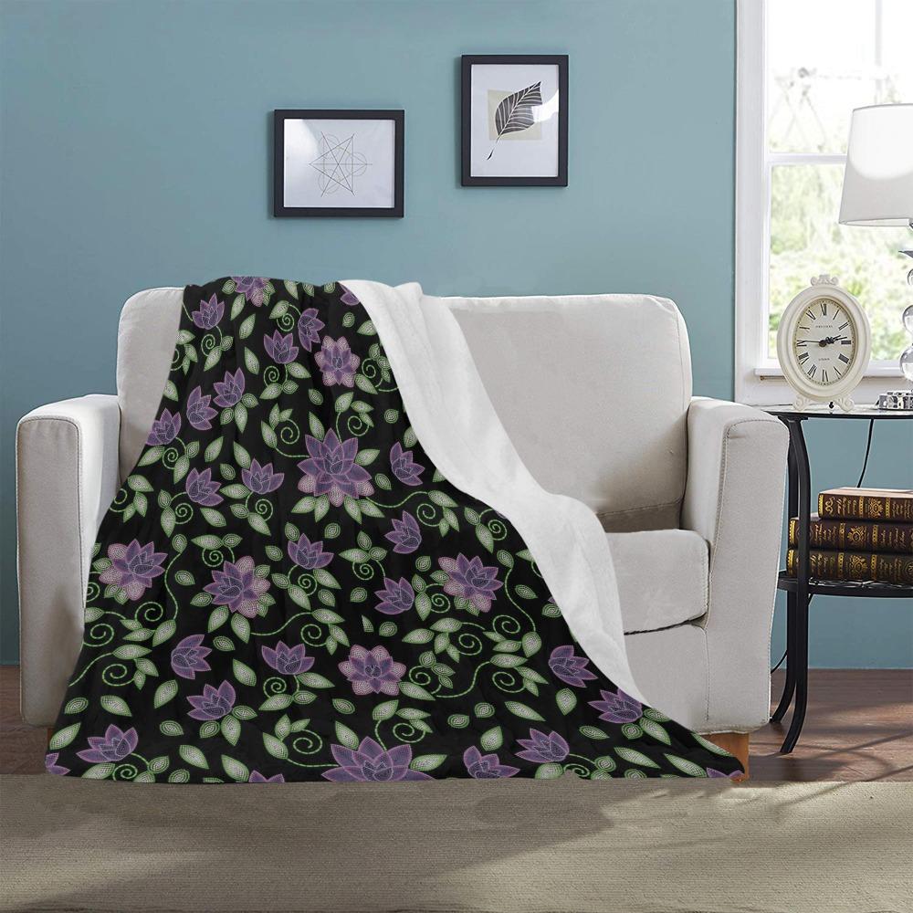 Purple Beaded Rose Ultra-Soft Micro Fleece Blanket 40"x50" Ultra-Soft Blanket 40''x50'' e-joyer
