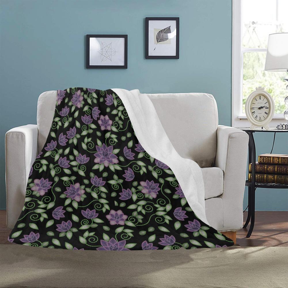 Purple Beaded Rose Ultra-Soft Micro Fleece Blanket 50"x60" Ultra-Soft Blanket 50''x60'' e-joyer
