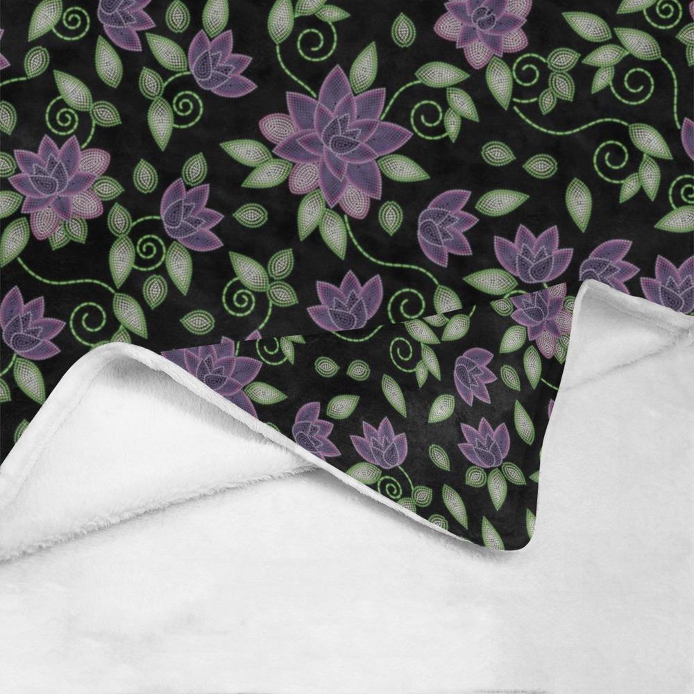 Purple Beaded Rose Ultra-Soft Micro Fleece Blanket 60"x80" Ultra-Soft Blanket 60''x80'' e-joyer