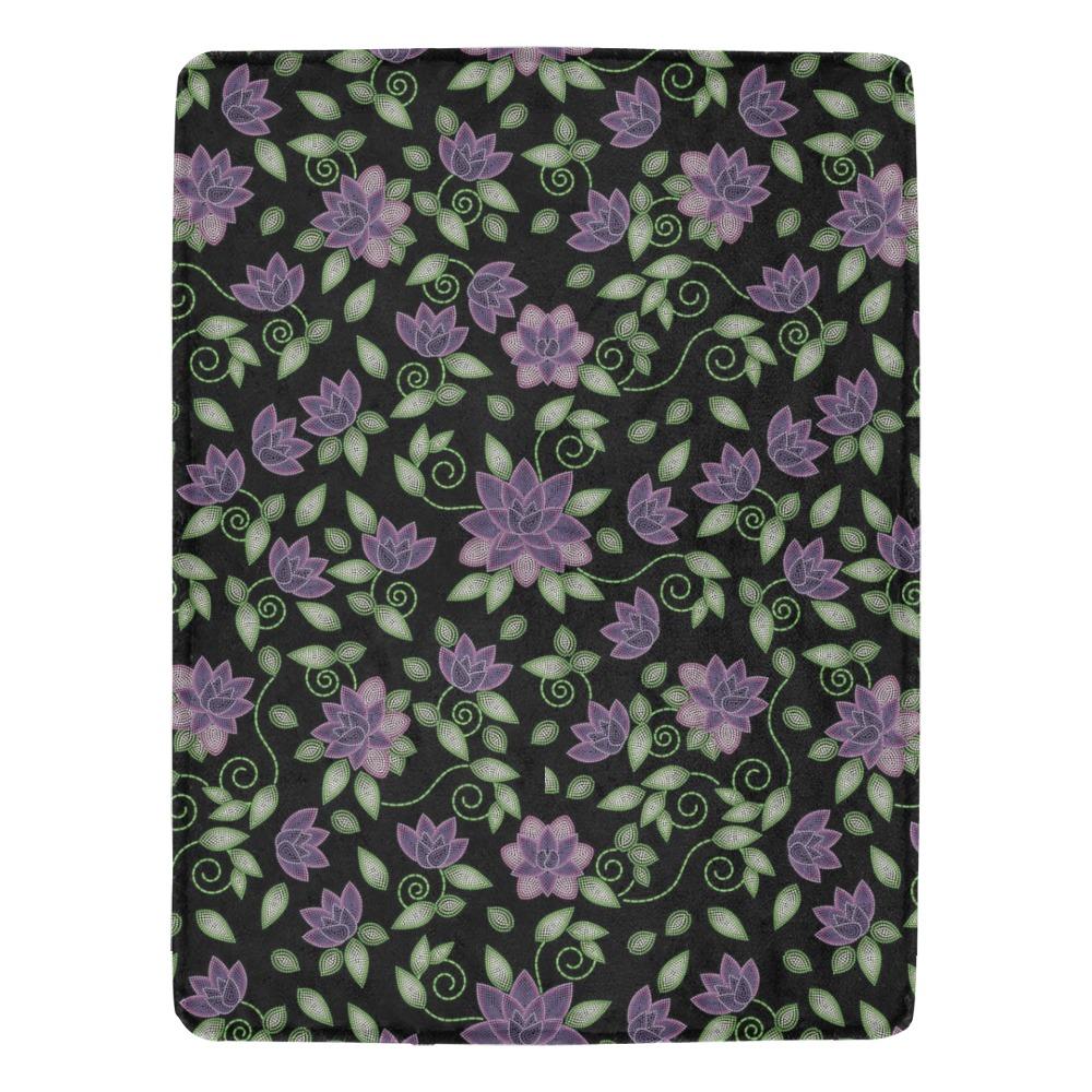 Purple Beaded Rose Ultra-Soft Micro Fleece Blanket 60"x80" Ultra-Soft Blanket 60''x80'' e-joyer