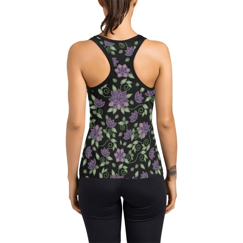 Purple Beaded Rose Women's Racerback Tank Top (Model T60) Racerback Tank Top (T60) e-joyer