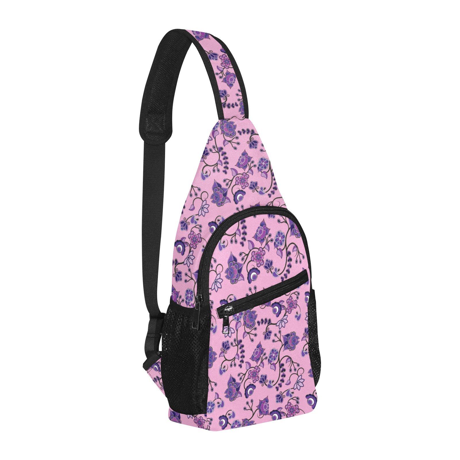 Purple Floral Amour All Over Print Chest Bag (Model 1719) All Over Print Chest Bag (1719) e-joyer