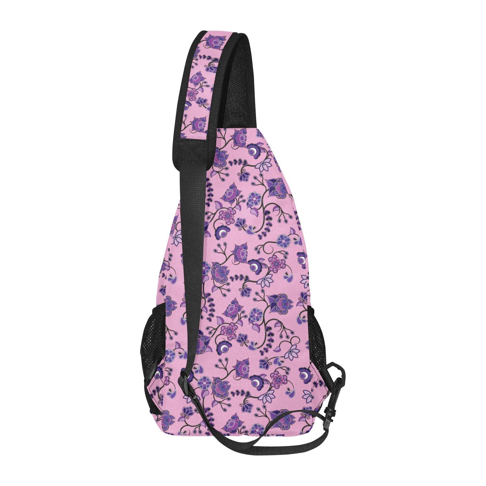 Purple Floral Amour All Over Print Chest Bag (Model 1719) All Over Print Chest Bag (1719) e-joyer