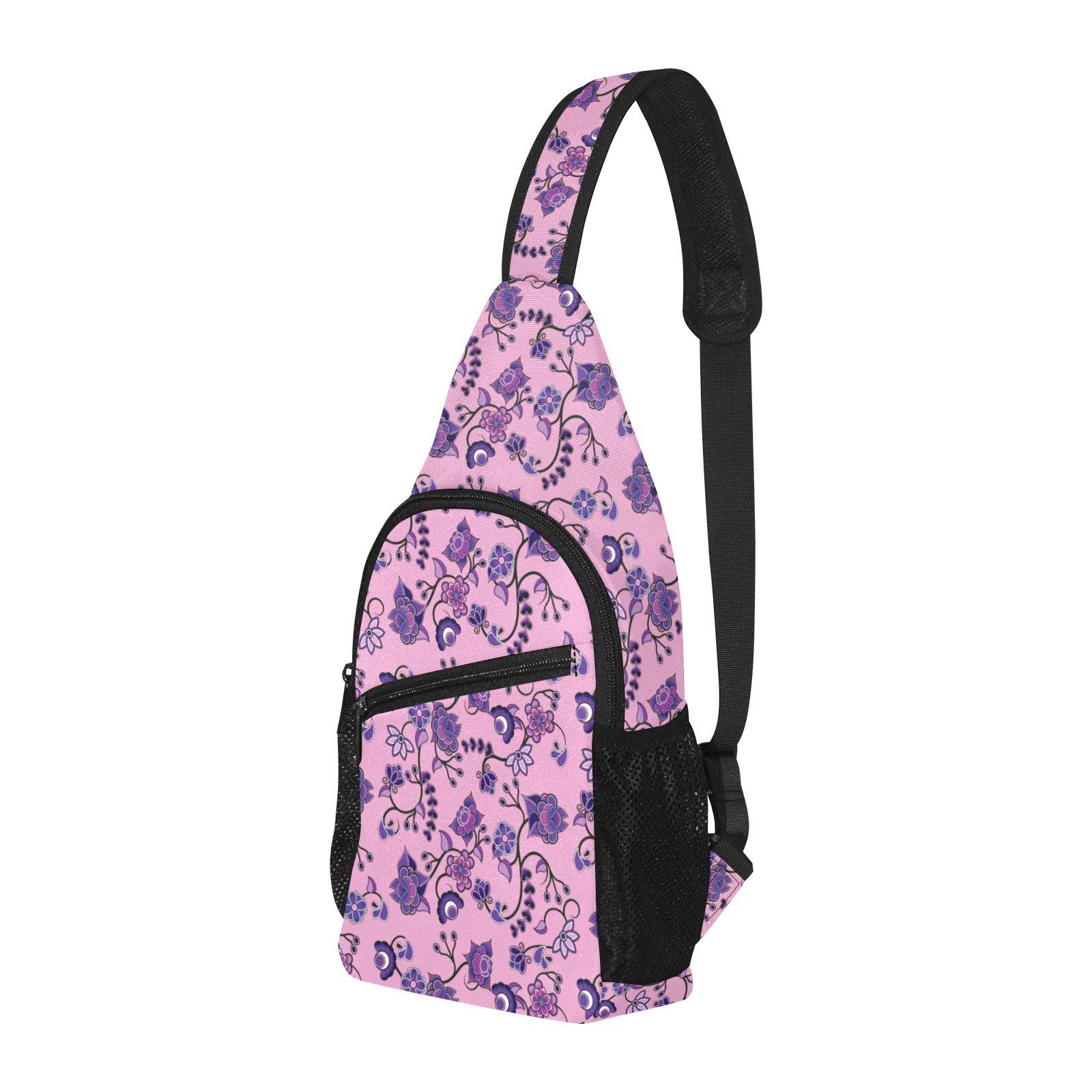 Purple Floral Amour All Over Print Chest Bag (Model 1719) All Over Print Chest Bag (1719) e-joyer