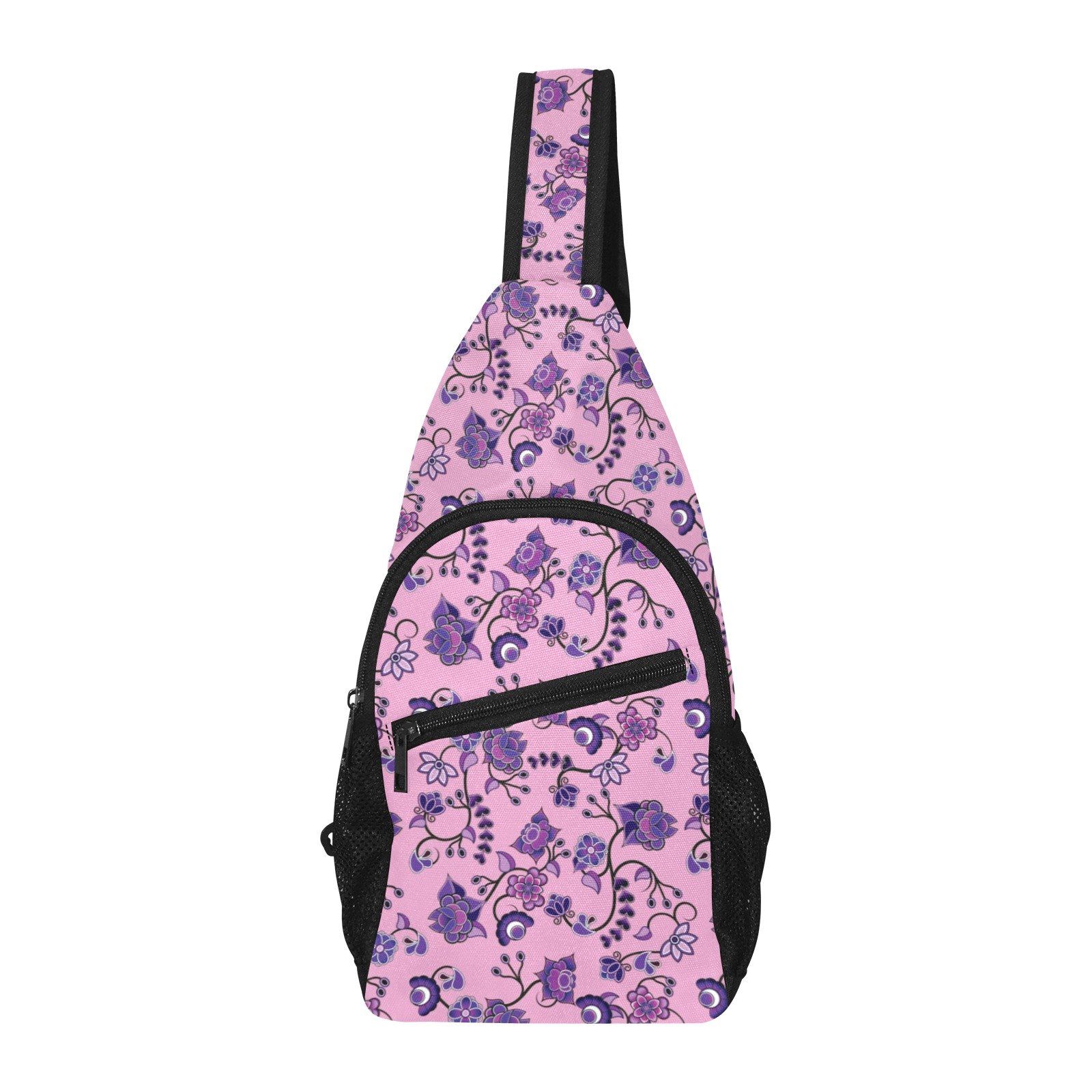 Purple Floral Amour All Over Print Chest Bag (Model 1719) All Over Print Chest Bag (1719) e-joyer