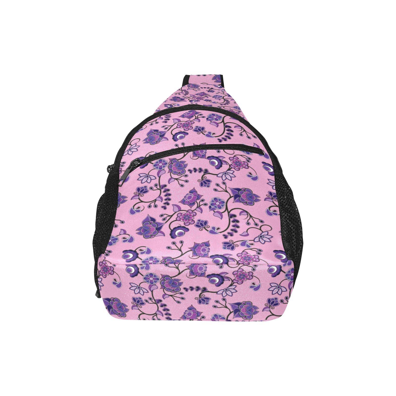 Purple Floral Amour All Over Print Chest Bag (Model 1719) All Over Print Chest Bag (1719) e-joyer