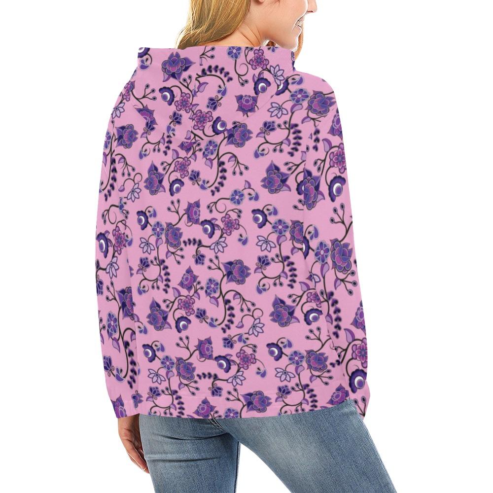 Purple Floral Amour All Over Print Hoodie for Women (USA Size) (Model H13) All Over Print Hoodie for Women (H13) e-joyer