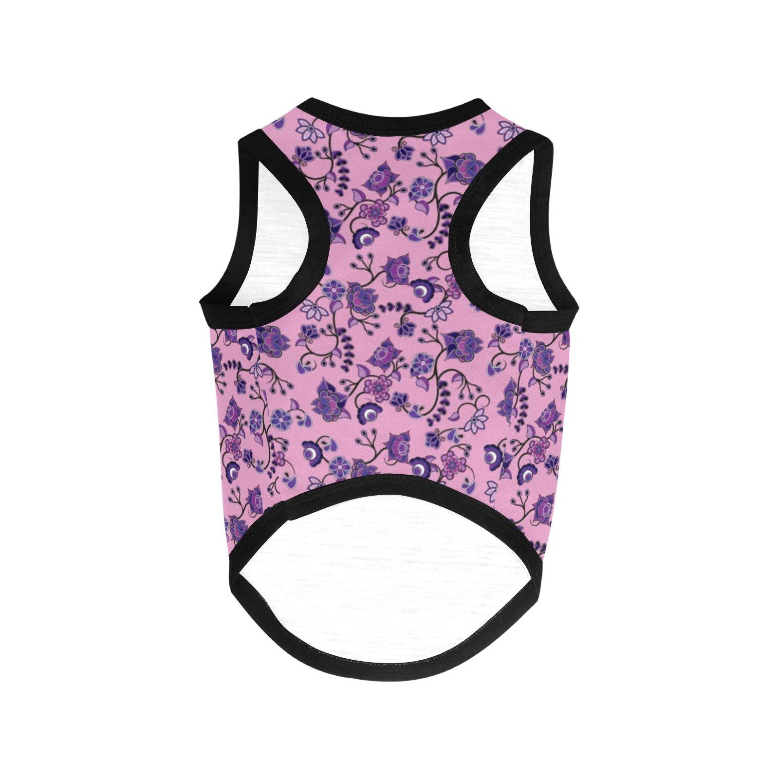 Purple Floral Amour All Over Print Pet Tank Top Pet Tank Top e-joyer