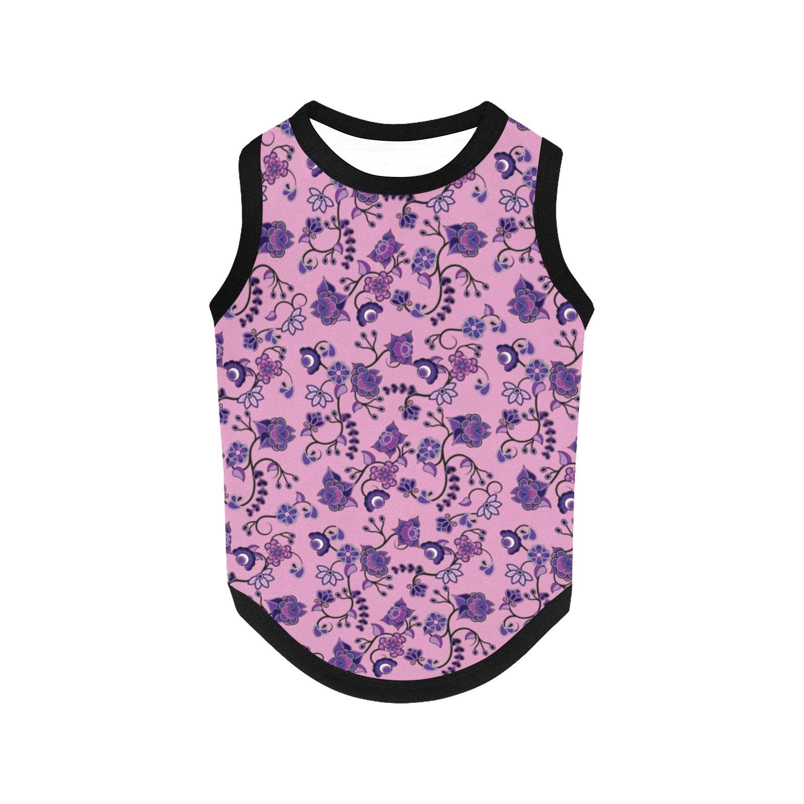 Purple Floral Amour All Over Print Pet Tank Top Pet Tank Top e-joyer