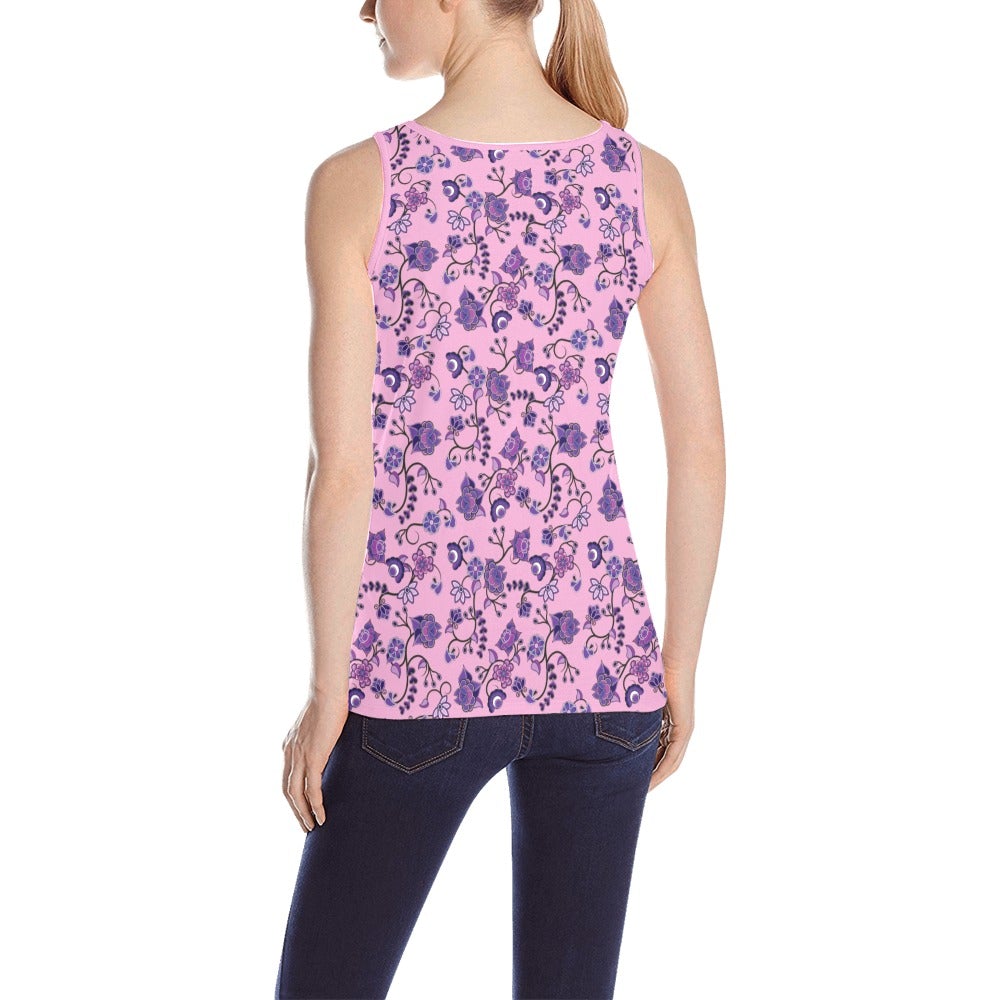 Purple Floral Amour All Over Print Tank Top for Women (Model T43) All Over Print Tank Top for Women (T43) e-joyer