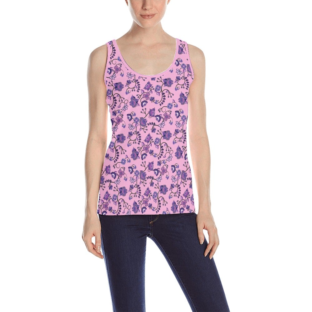 Purple Floral Amour All Over Print Tank Top for Women (Model T43) All Over Print Tank Top for Women (T43) e-joyer