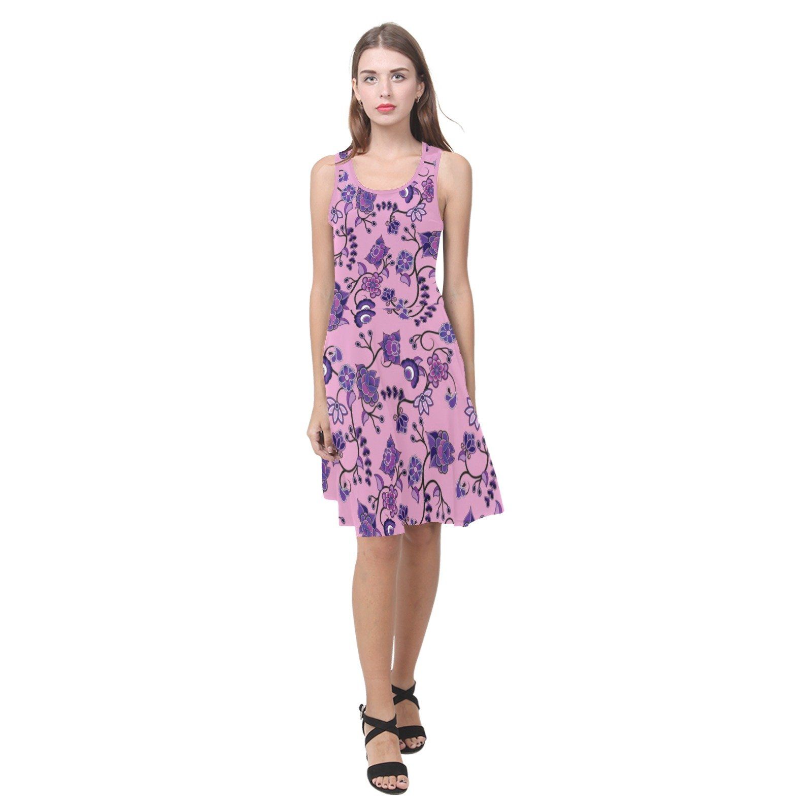 Purple Floral Amour Atalanta Sundress (Model D04) Atalanta Sundress (D04) e-joyer