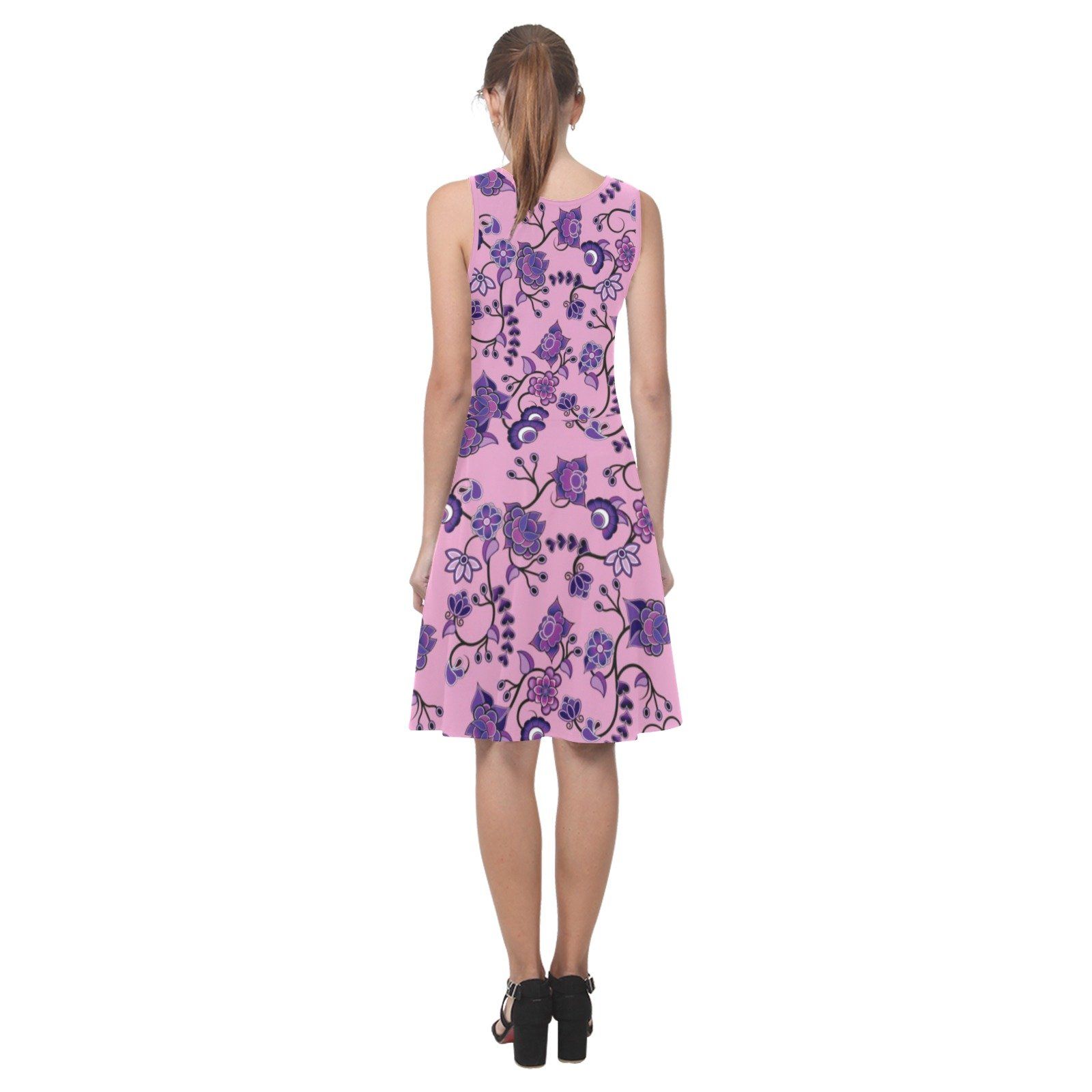 Purple Floral Amour Atalanta Sundress (Model D04) Atalanta Sundress (D04) e-joyer