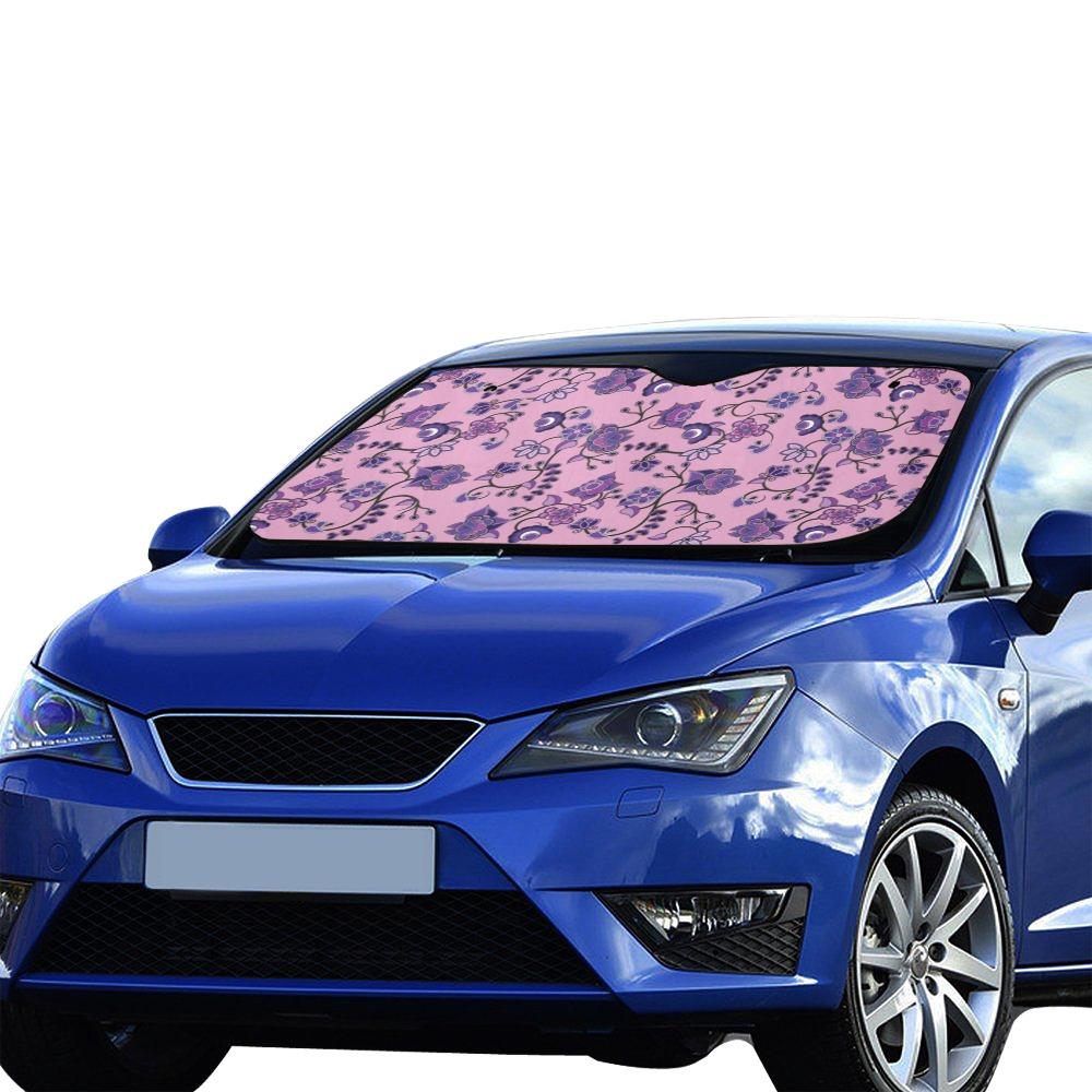 Purple Floral Amour Car Sun Shade 55"x30" Car Sun Shade e-joyer