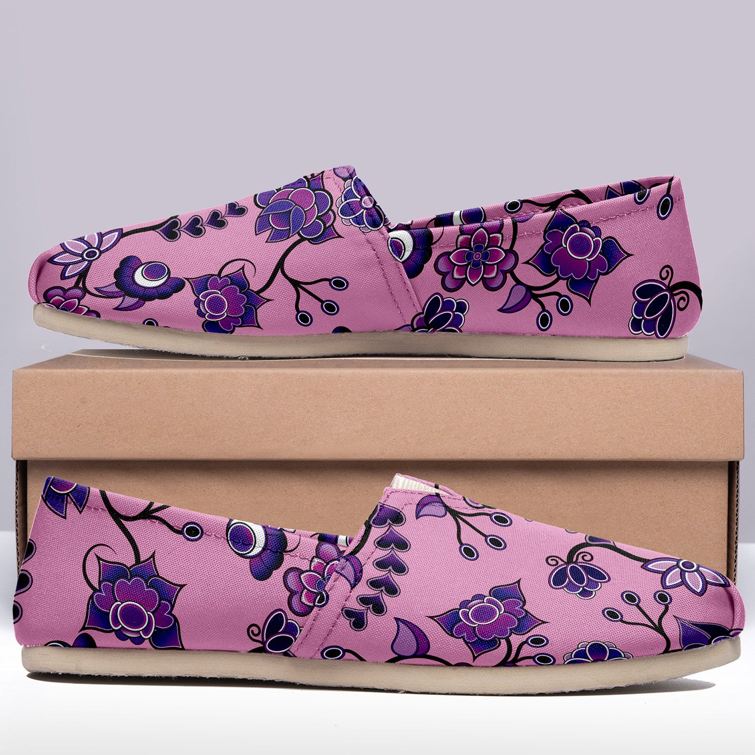 Purple Floral Amour Casual Unisex Slip On Shoe Herman