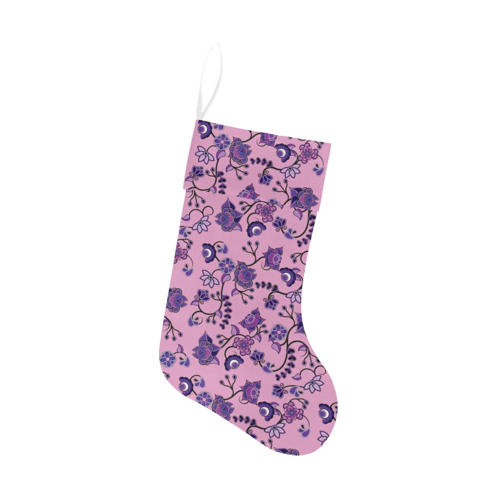 Purple Floral Amour Christmas Stocking holiday stocking e-joyer