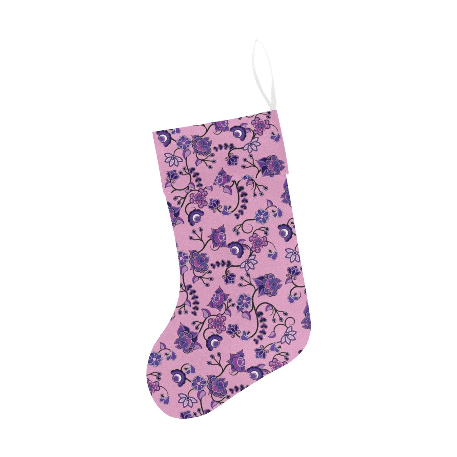 Purple Floral Amour Christmas Stocking holiday stocking e-joyer