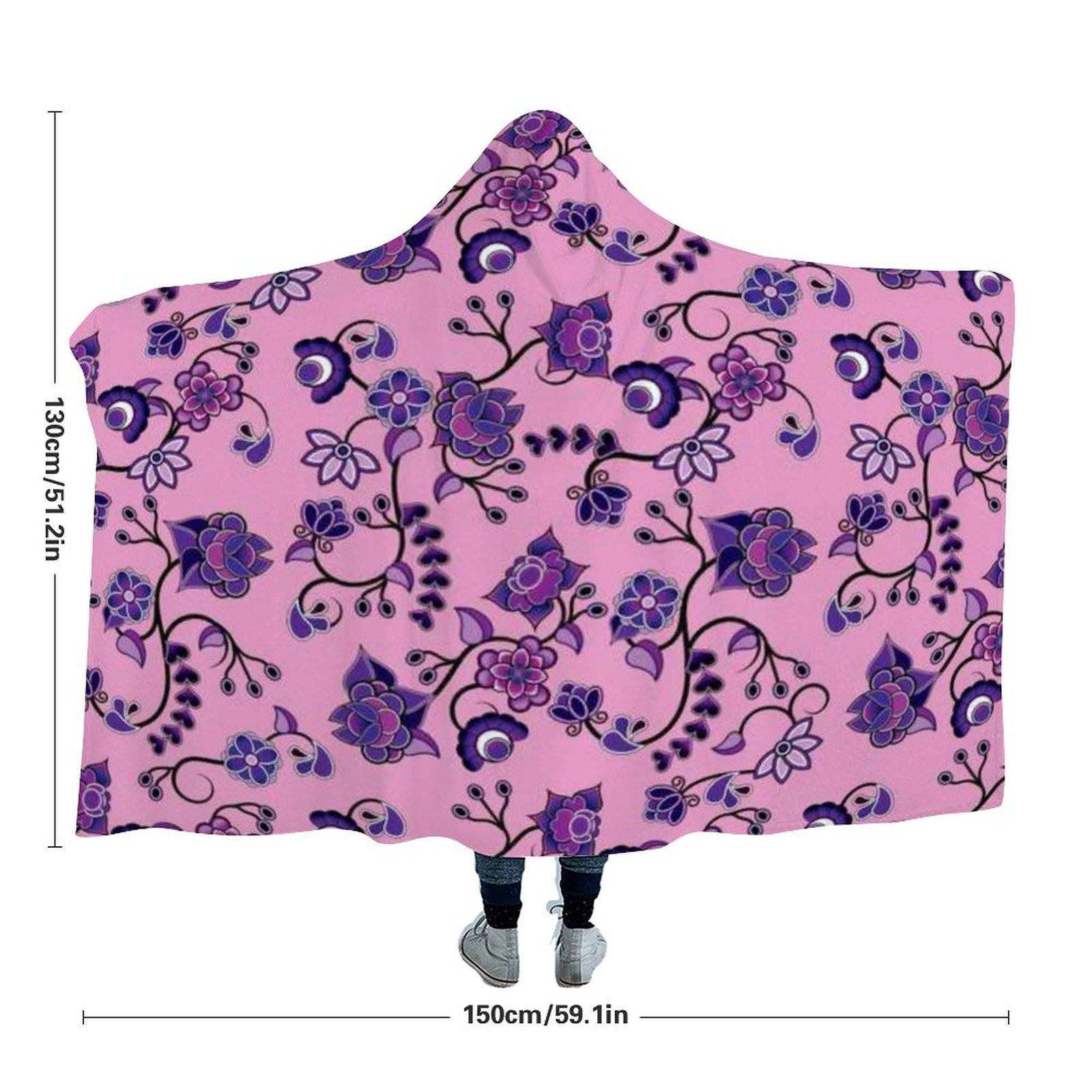 Purple Floral Amour Hooded Blanket blanket 49 Dzine