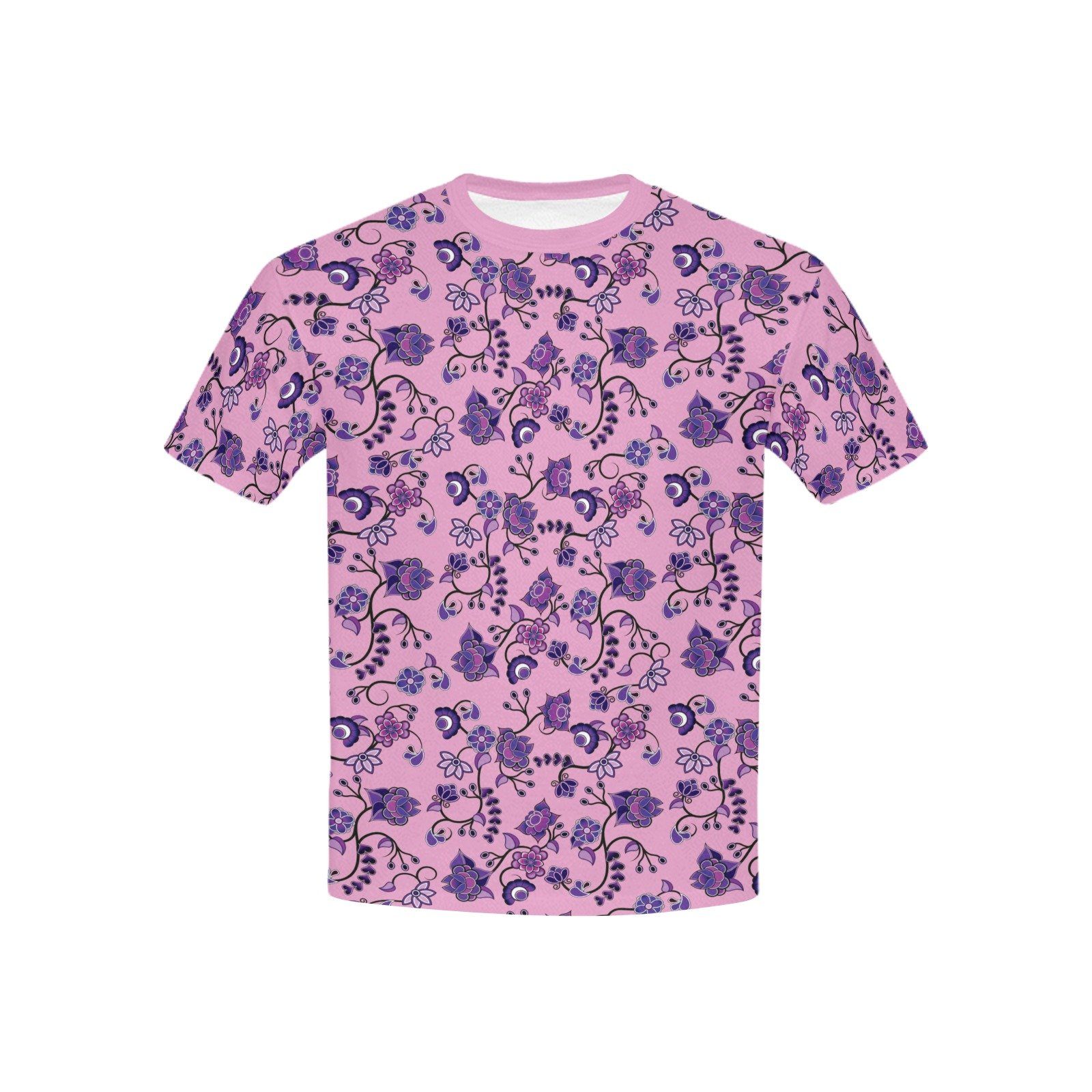 Purple Floral Amour Kids' All Over Print T-shirt (USA Size) (Model T40) All Over Print T-shirt for Kid (T40) e-joyer