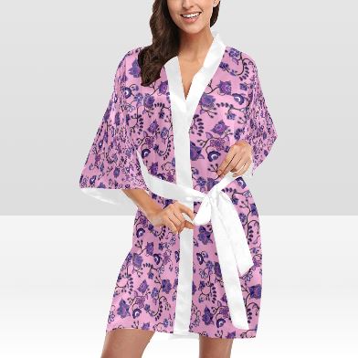 Purple Floral Amour Kimono Robe Artsadd