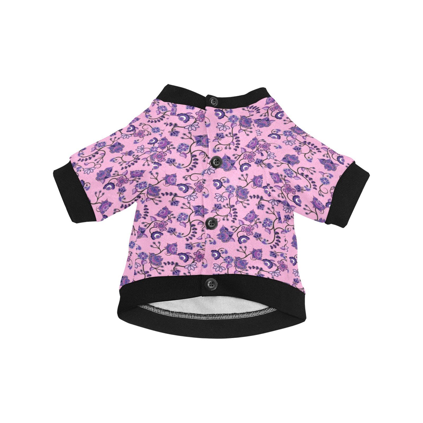 Purple Floral Amour Pet Dog Round Neck Shirt Pet Dog Round Neck Shirt e-joyer
