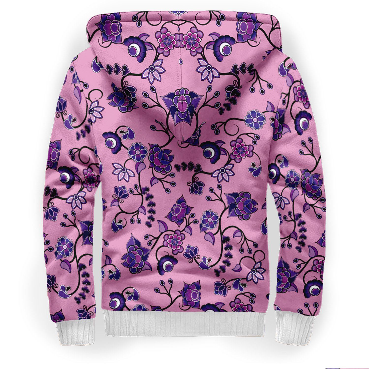 Purple Floral Amour Sherpa Hoodie hoodie Herman