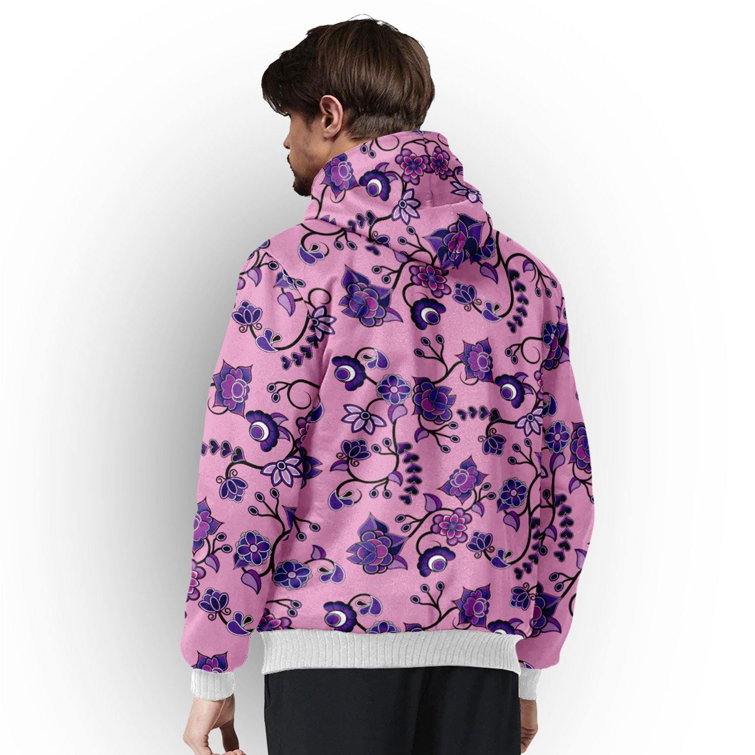 Purple Floral Amour Sherpa Hoodie hoodie Herman