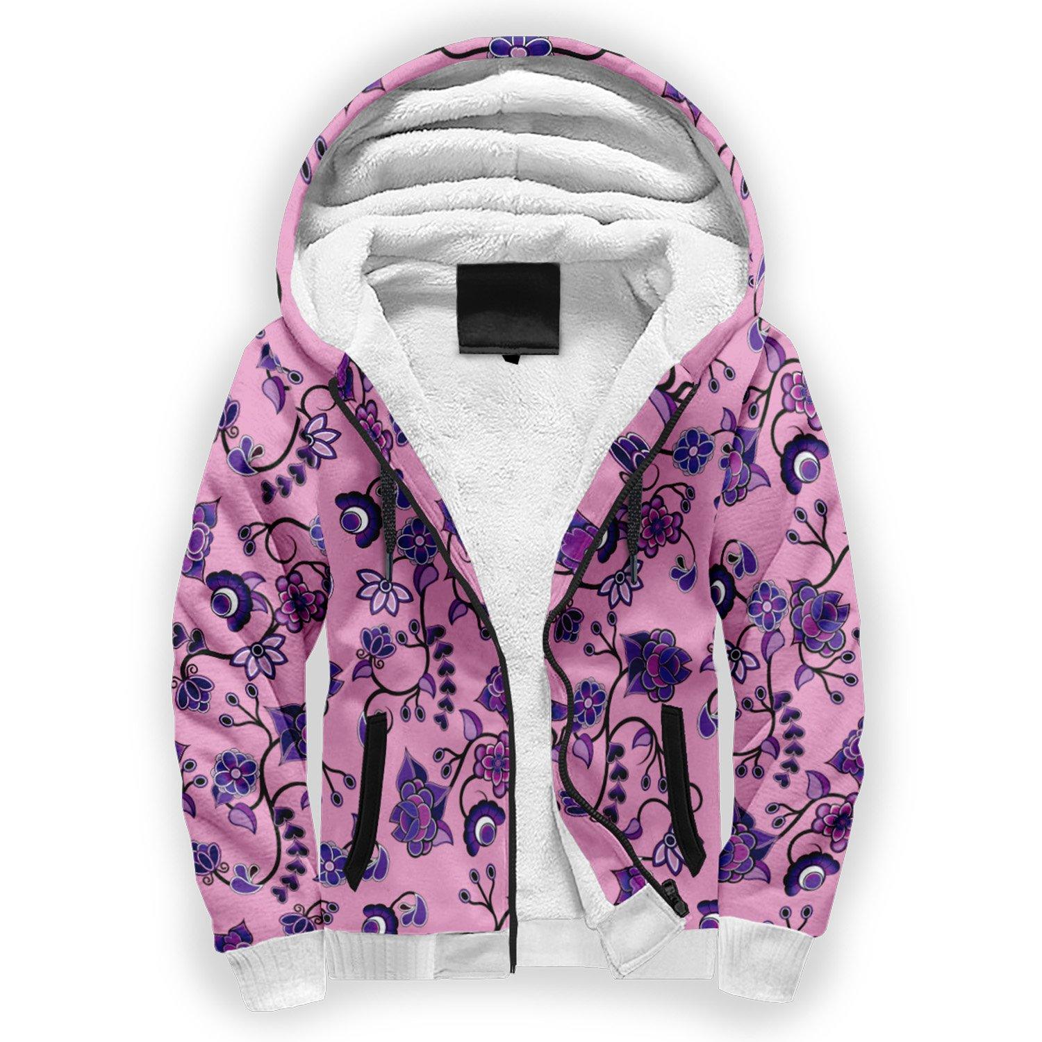 Purple Floral Amour Sherpa Hoodie hoodie Herman