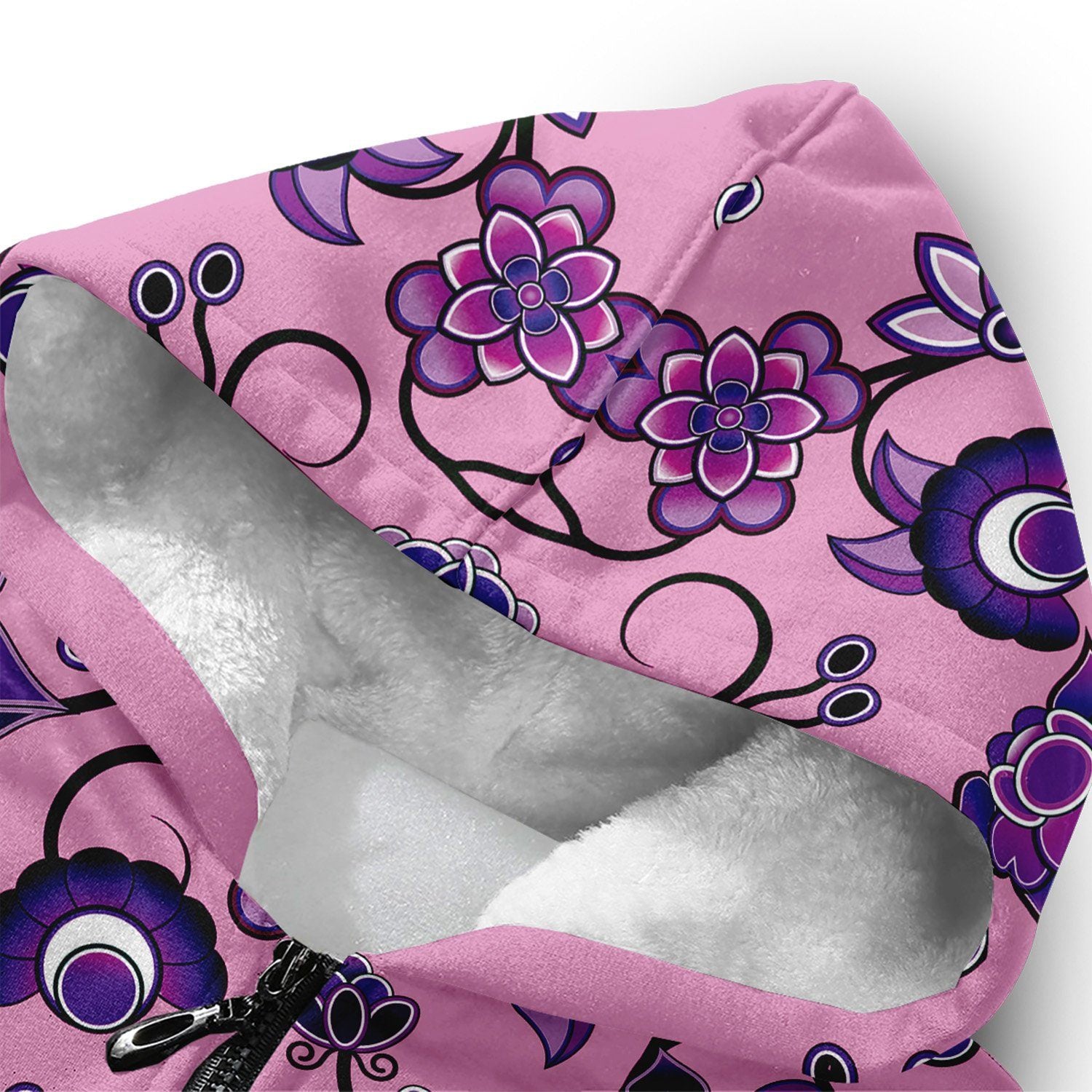 Purple Floral Amour Sherpa Hoodie hoodie Herman