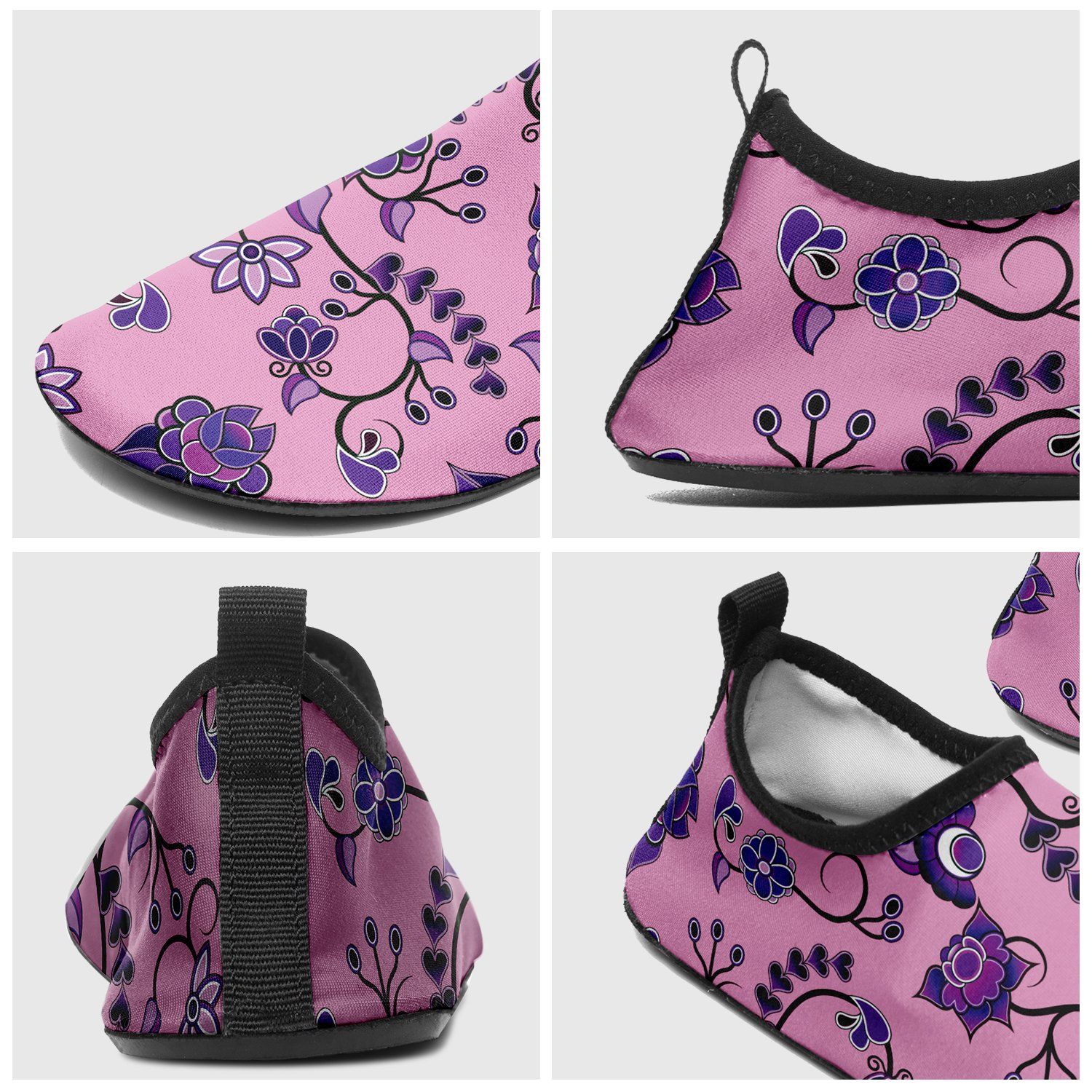Purple Floral Amour Sockamoccs Slip On Shoes Herman