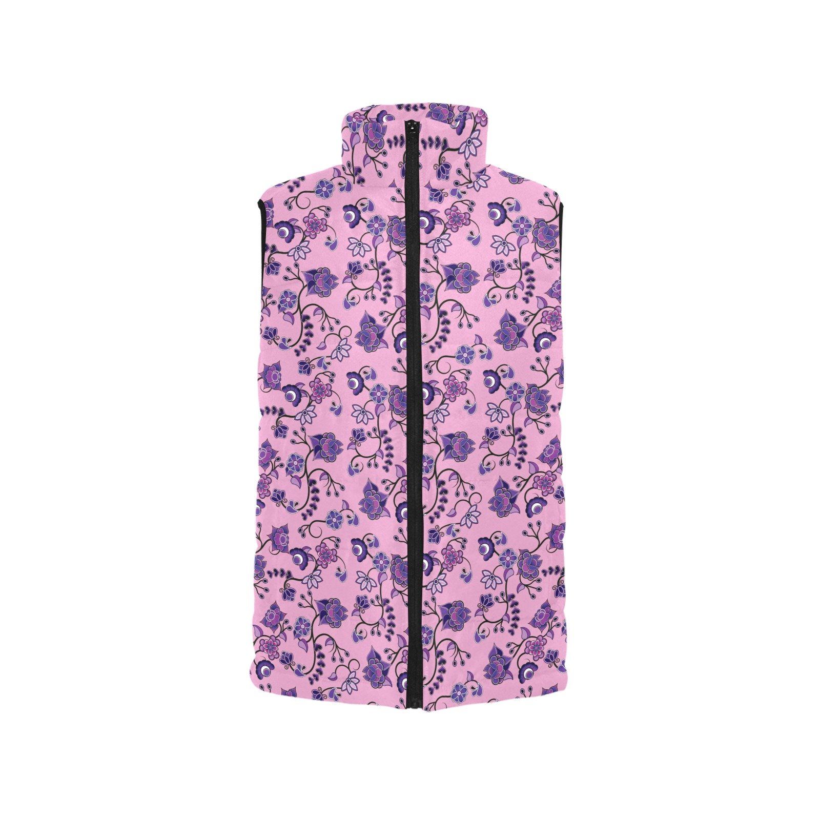 Purple Floral Amour Women's Padded Vest Jacket (Model H44) Women's Padded Vest Jacket (H44) e-joyer