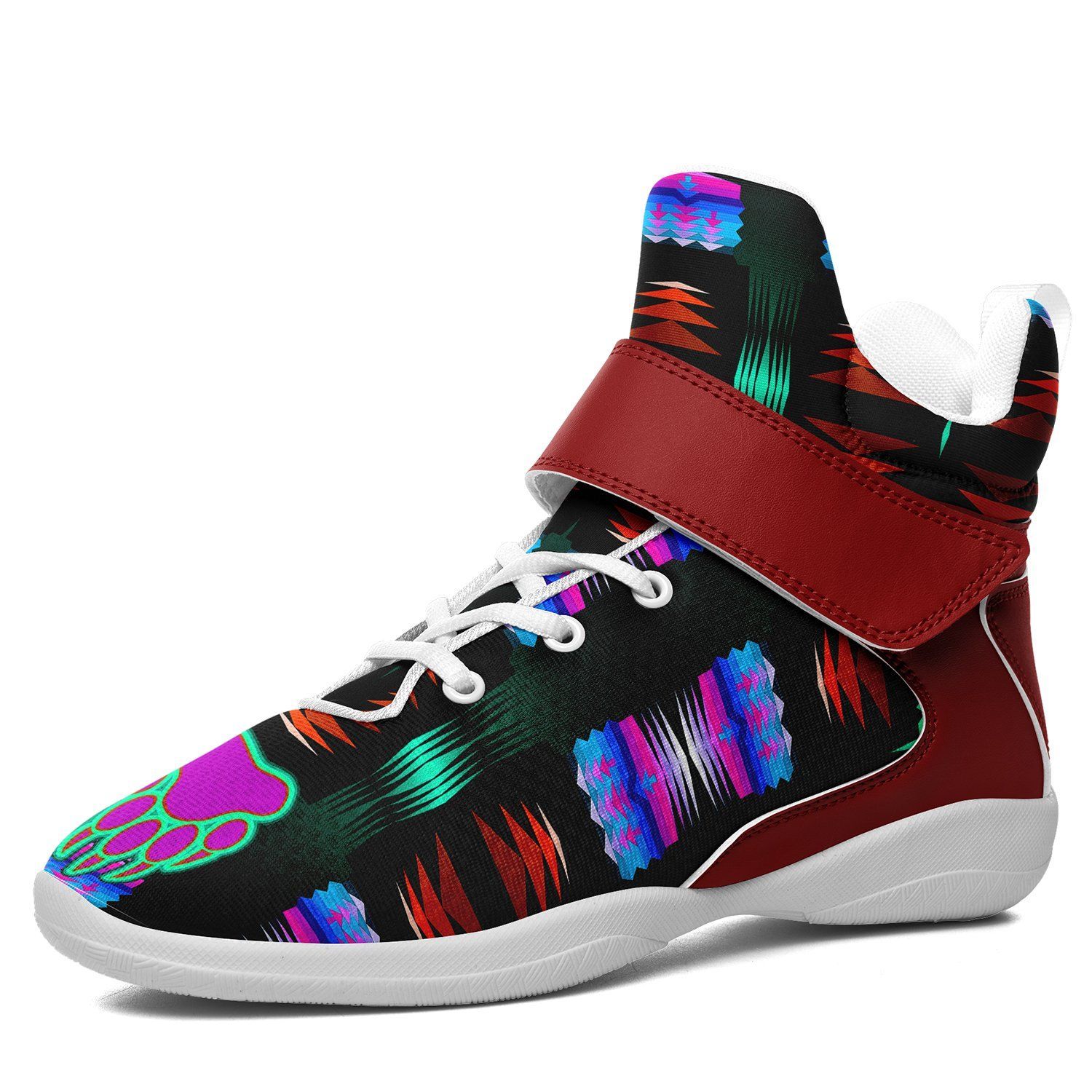 Purple Midnight Bearpaw Ipottaa Basketball / Sport High Top Shoes - White Sole 49 Dzine US Men 7 / EUR 40 White Sole with Dark Red Strap