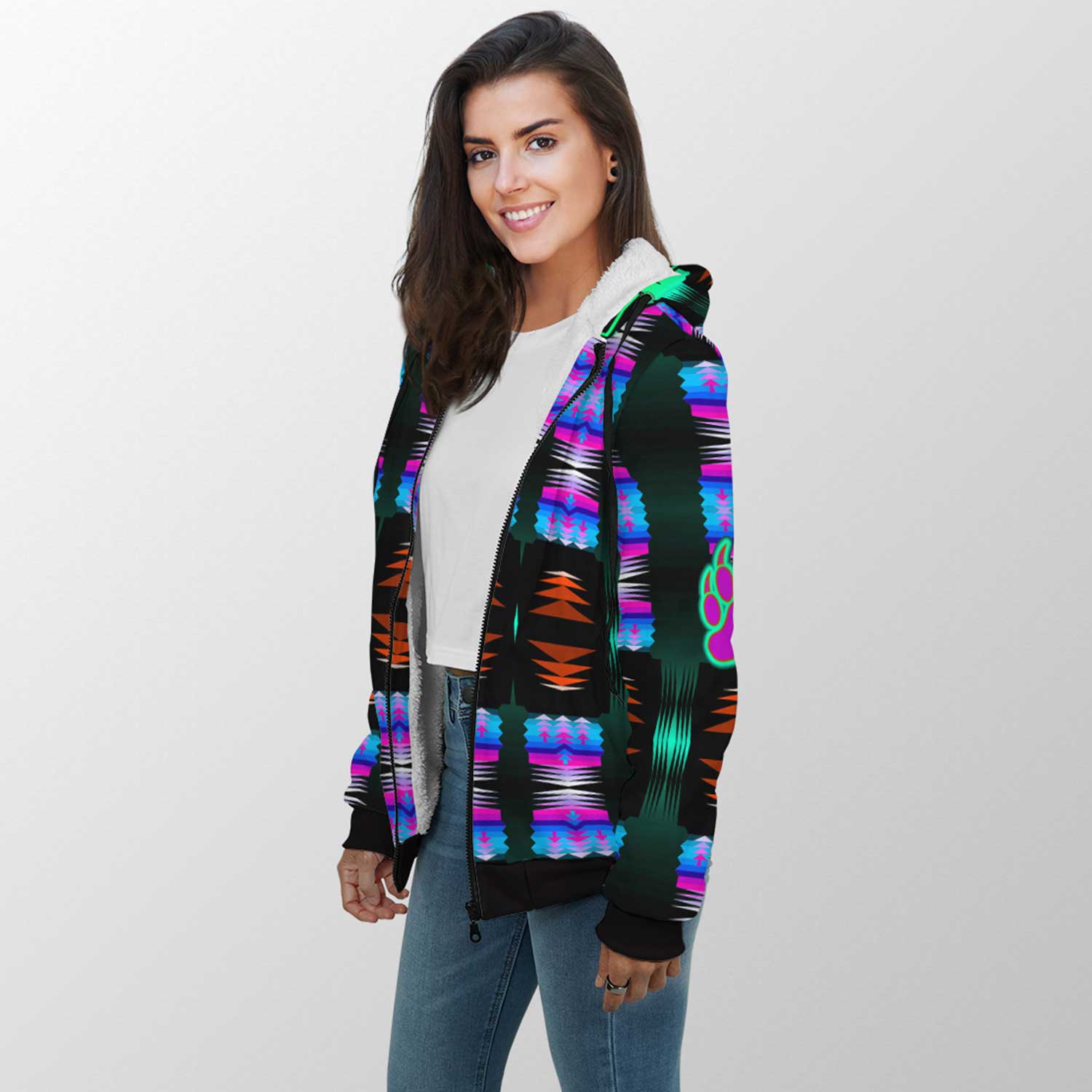 Purple Midnight Bearpaw Sherpa Hoodie 49 Dzine