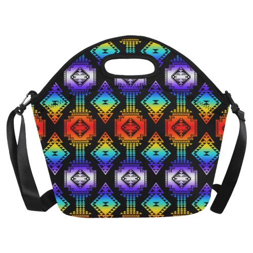 Rainbow Gathering Neoprene Lunch Bag/Large (Model 1669) Neoprene Lunch Bag/Large (1669) e-joyer