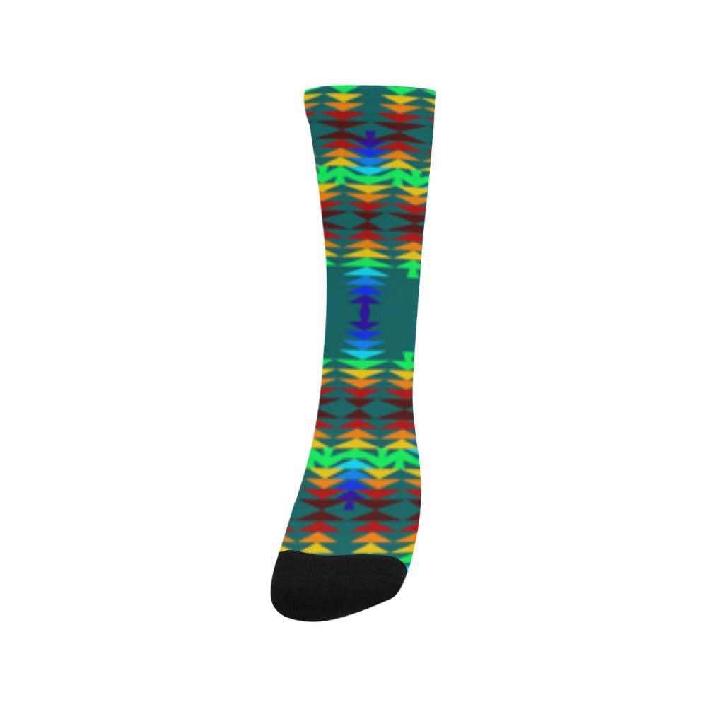 Rainbow Sage with Eagle Feather Trouser Socks Trouser Socks e-joyer