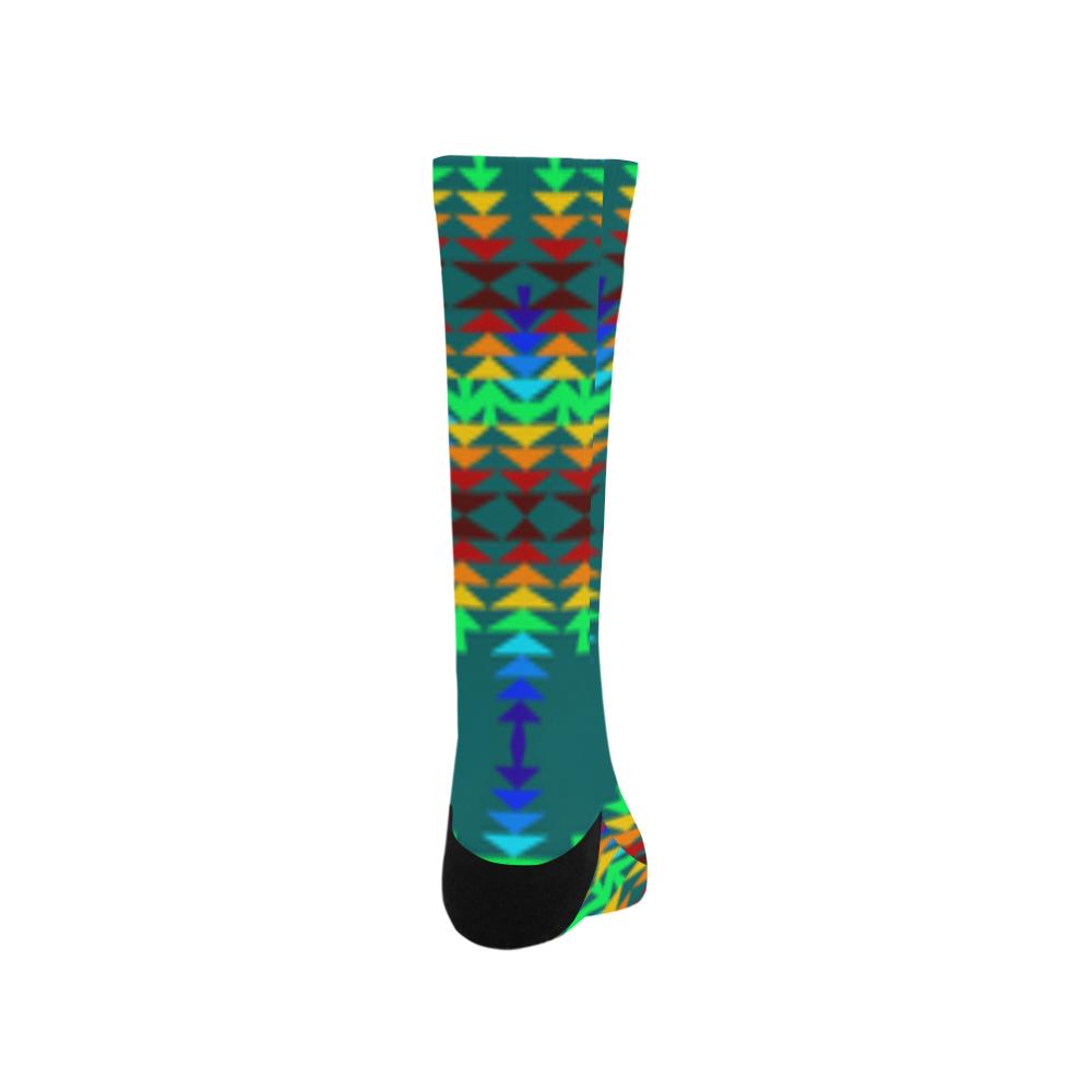 Rainbow Sage with Eagle Feather Trouser Socks Trouser Socks e-joyer
