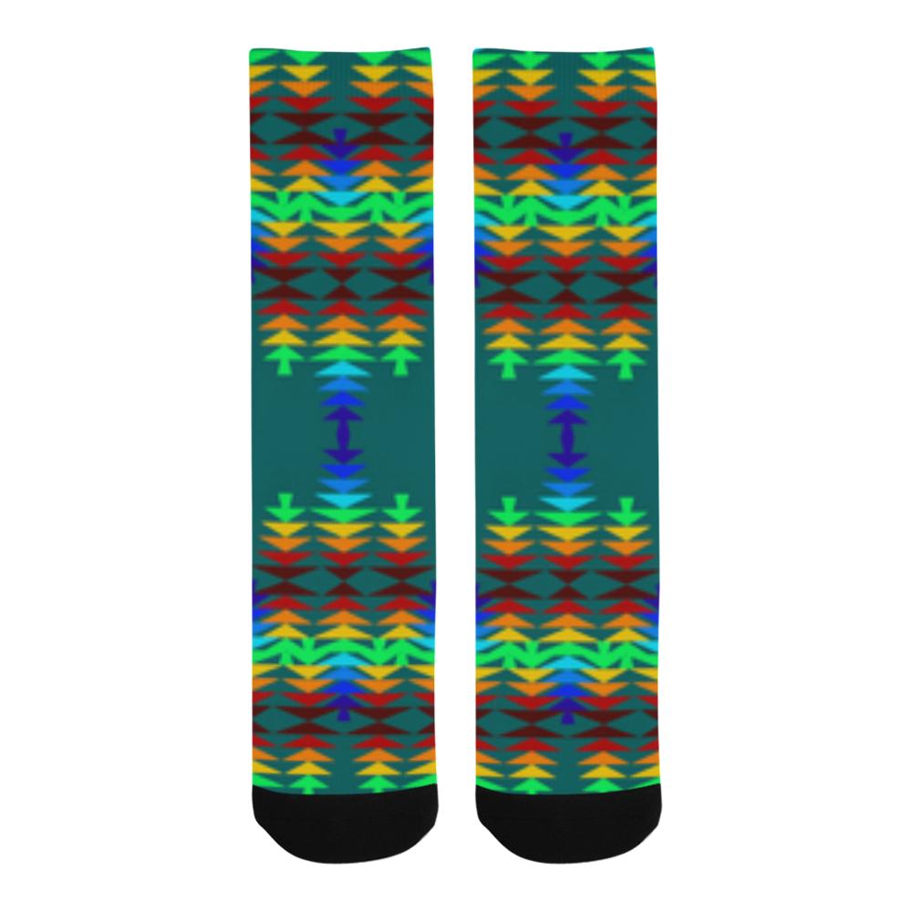Rainbow Sage with Eagle Feather Trouser Socks Trouser Socks e-joyer