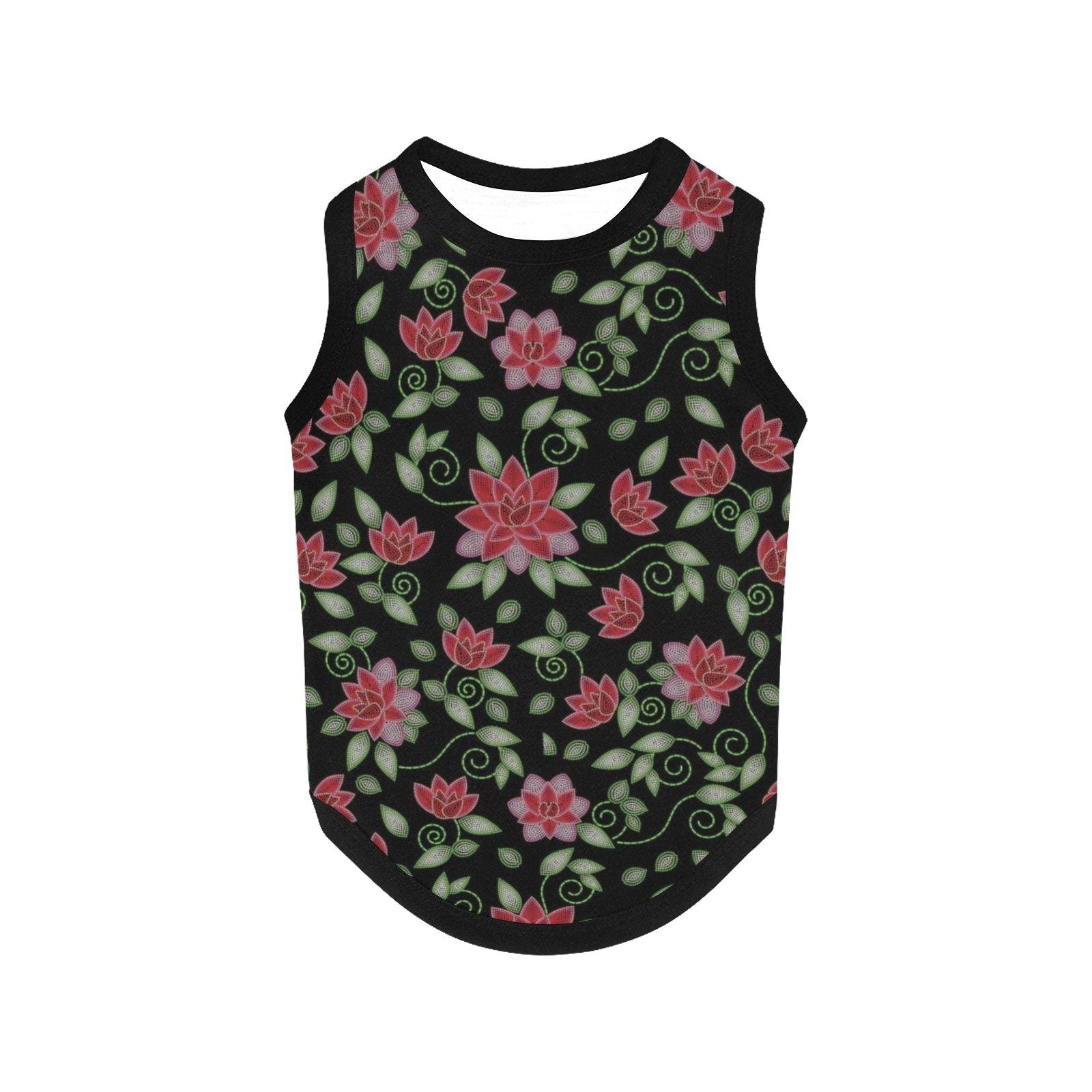 Red Beaded Rose All Over Print Pet Tank Top Pet Tank Top e-joyer