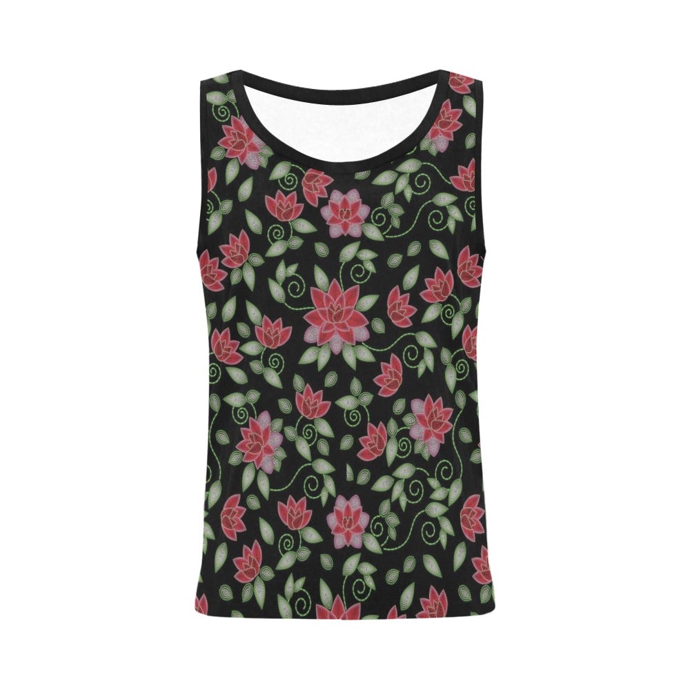 Red Beaded Rose All Over Print Tank Top for Women (Model T43) All Over Print Tank Top for Women (T43) e-joyer