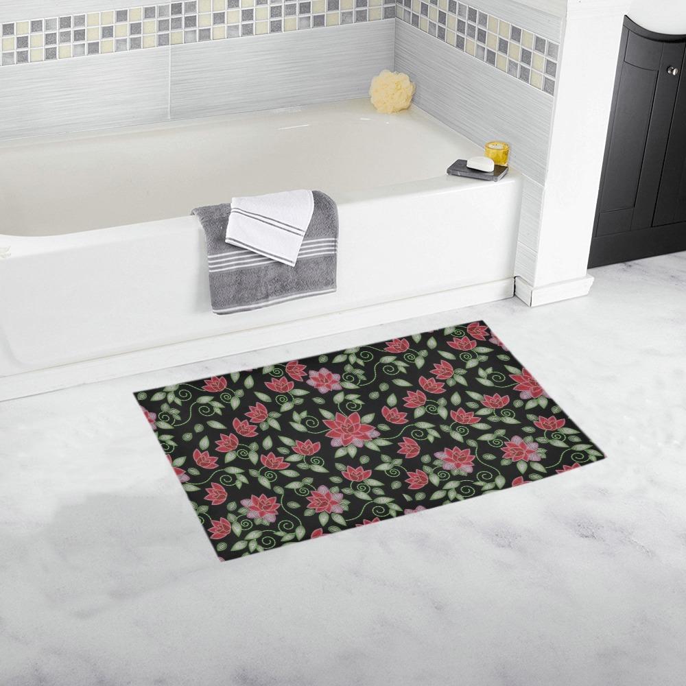 Red Beaded Rose Bath Rug 16''x 28'' Bath Rug 16''x 28'' e-joyer