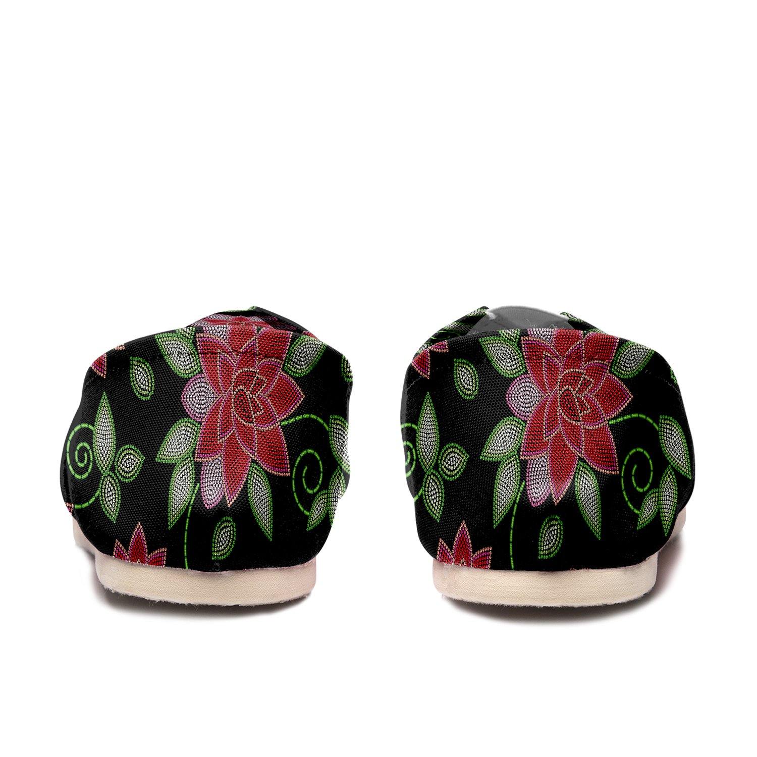 Red Beaded Rose Casual Unisex Slip On Shoe Herman