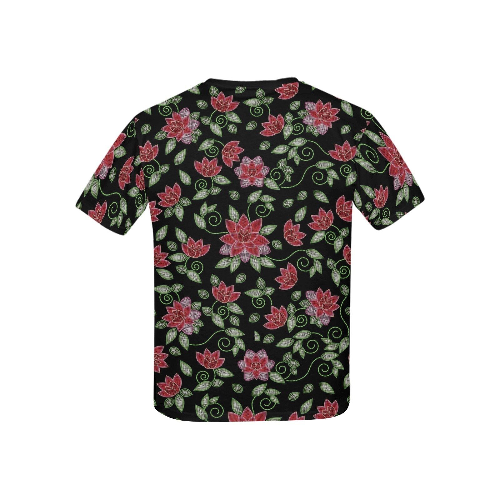 Red Beaded Rose Kids' All Over Print T-shirt (USA Size) (Model T40) All Over Print T-shirt for Kid (T40) e-joyer