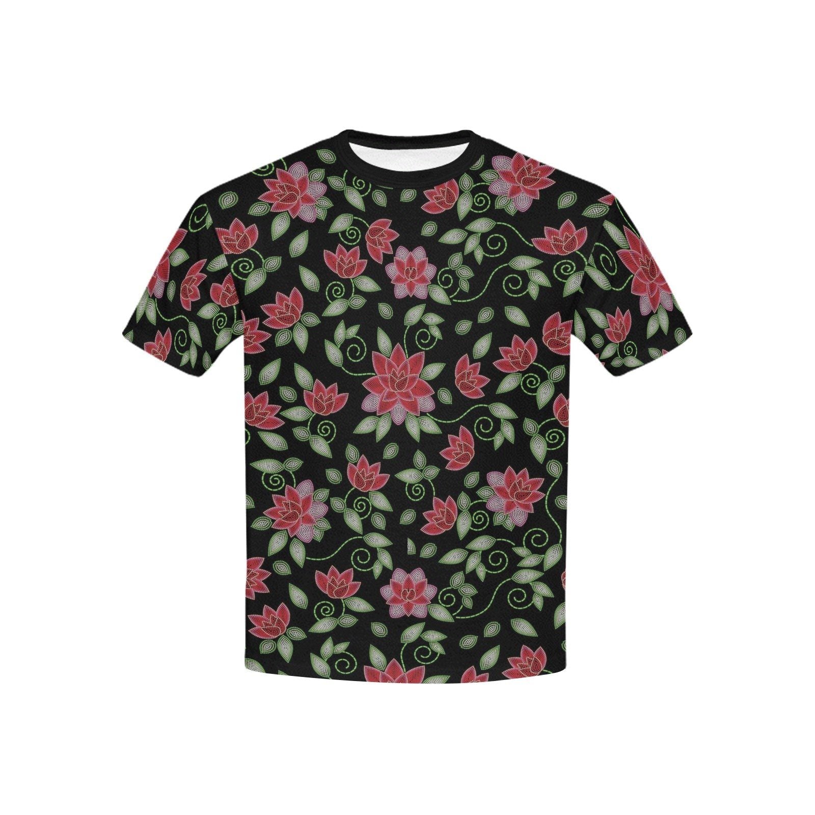 Red Beaded Rose Kids' All Over Print T-shirt (USA Size) (Model T40) All Over Print T-shirt for Kid (T40) e-joyer