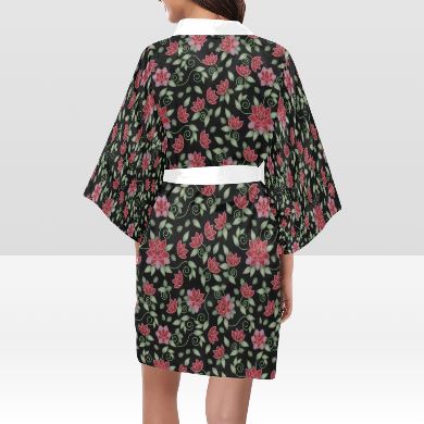 Red Beaded Rose Kimono Robe Artsadd