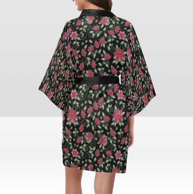 Red Beaded Rose Kimono Robe Artsadd